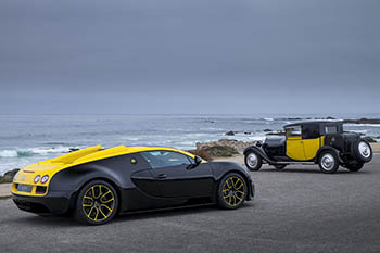 Желто-черный Bugatti Veyron Grand Sport